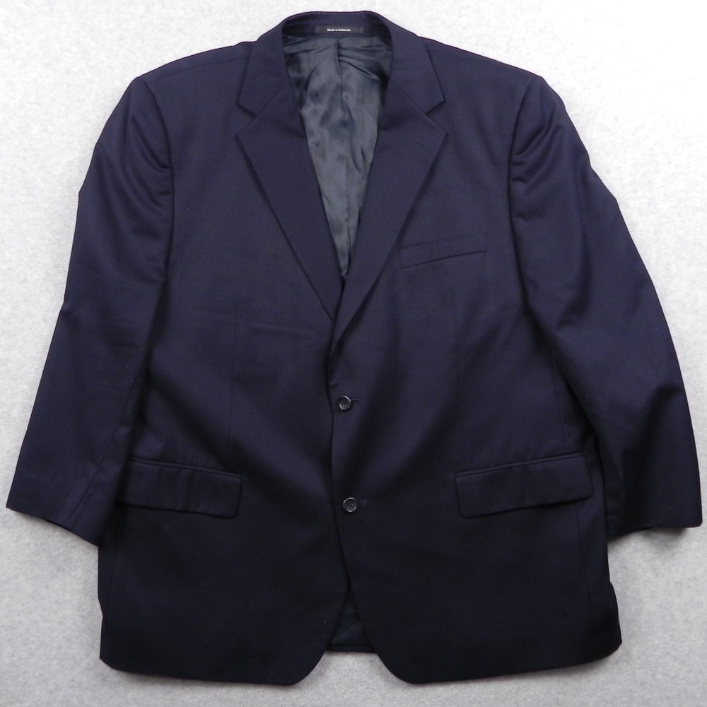 Joseph & Feiss‎ Blazer Mens 48R Wool 2-Button Suit Jacket Coat Formal Navy Blue